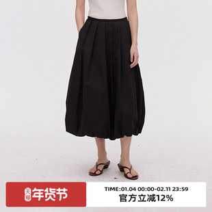 omont蛋挞家复古低腰云朵花苞半身裙2025夏季小众设计感中长裙子