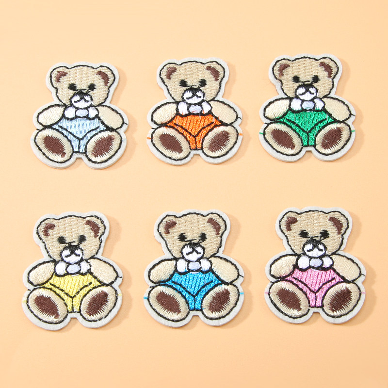 可爱小熊图片布贴衣服破洞补丁贴帽子围巾自粘粘免缝熨卡通修复贴