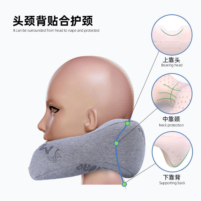 THAILAND LATEX U-SHAPED PILLOW NECK PILLOW NAPPING NECK U-SHAPED NECK PILLOW TRAVEL PORTABLE AIRCRAFT CERVICAL PILLOW