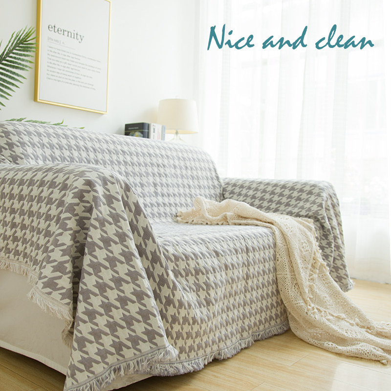 새로운 뒤집을 수있는 간단한 물떼새 격자 소파 타월 전체 커버 유니버설 커버 천 유니버설 커버 천 쿠션 싱글 소파