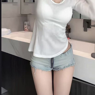 韩版低腰辣妹性感女牛仔短裤夏季修身显瘦毛边热裤百搭休闲小个子