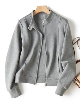 抗皱立领Q弹糯感空气层领袢立领休闲瑜伽服拉链外套女秋新G100104