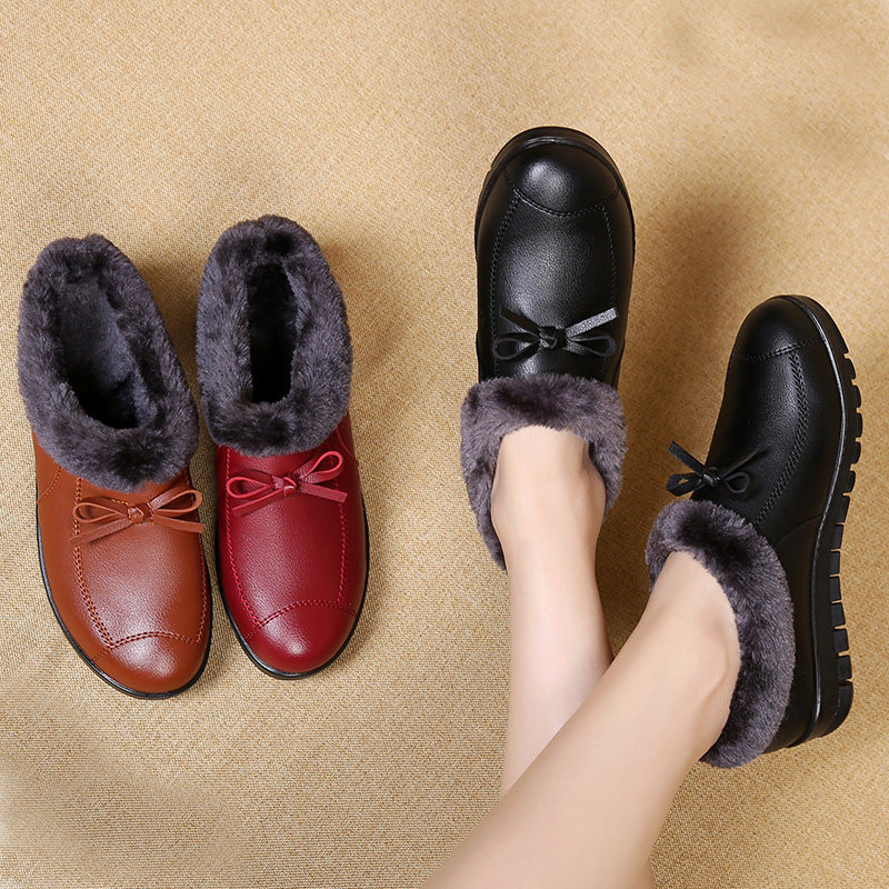 2021 mom Cotton-padded shoes Plush soft sole comfortable keep warm Middle and old age thickening Flat bottom Women's Shoes non-slip the elderlyin the Women's Shoes, Low shoes  category - from Buy2taobao.com to provide professional Taobao agent buy service