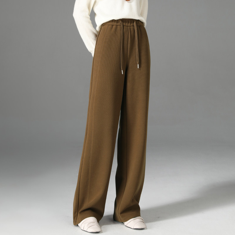 秋冬复古宽松休闲阔腿裤女冬季新款裤子美拉德垂感针织直筒拖地裤,女装/女士精品,休闲裤,淘宝优惠券,粉丝福利购,淘宝优惠卷