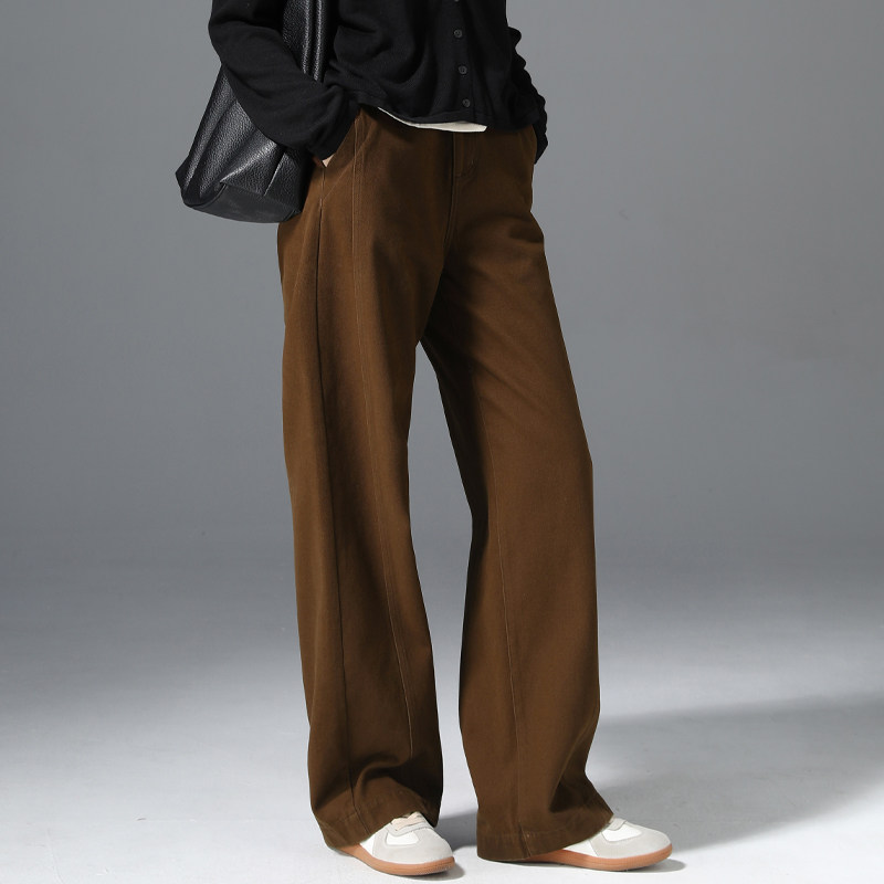 咖色阔腿裤女秋冬新款宽松休闲香蕉裤镰刀裤加绒裤子弯刀裤牛仔裤,女装/女士精品,牛仔裤,淘宝优惠券,粉丝福利购,淘宝优惠卷