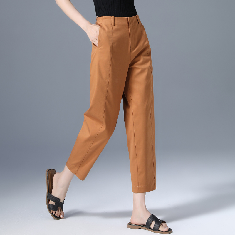 高腰休闲通勤凌丹娜九分裤夏薄款