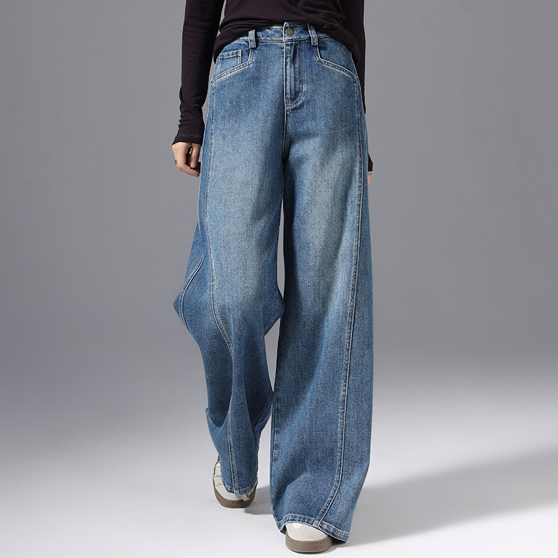 高腰阔腿牛仔裤女春秋新款宽松显瘦裤子大码女裤休闲拖地裤直筒裤,女装/女士精品,牛仔裤,淘宝优惠券,粉丝福利购,淘宝优惠卷