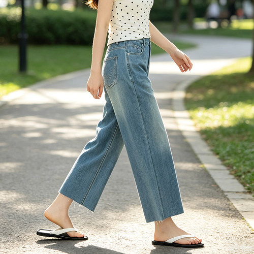 九分裤天丝直筒牛仔裤女夏薄款