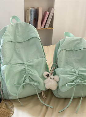 书包小学生女韩系绿色初中生补课背包2025新款可爱ins女孩双肩包