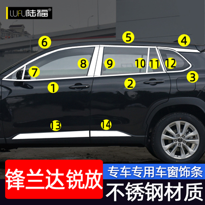 丰田锋兰达/锐放不锈钢车窗饰条