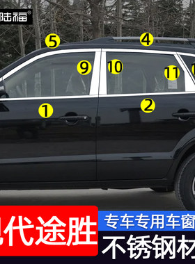 现代途胜不锈钢车窗饰条