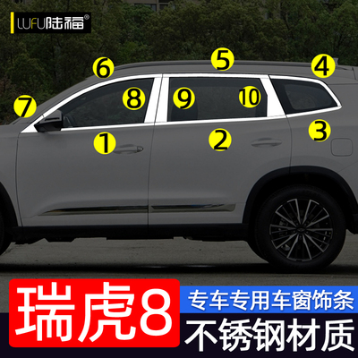 瑞虎8/8plus/8pro不锈钢车窗饰条