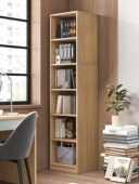 省空间书架落地实木色简易靠墙家用客厅置物架转角收纳柜窄缝书柜