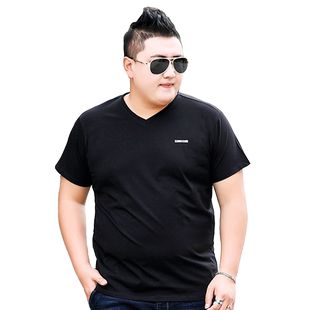 大码男装短袖t恤加肥加大体恤男士特大号胖子肥佬半袖薄款上衣ins