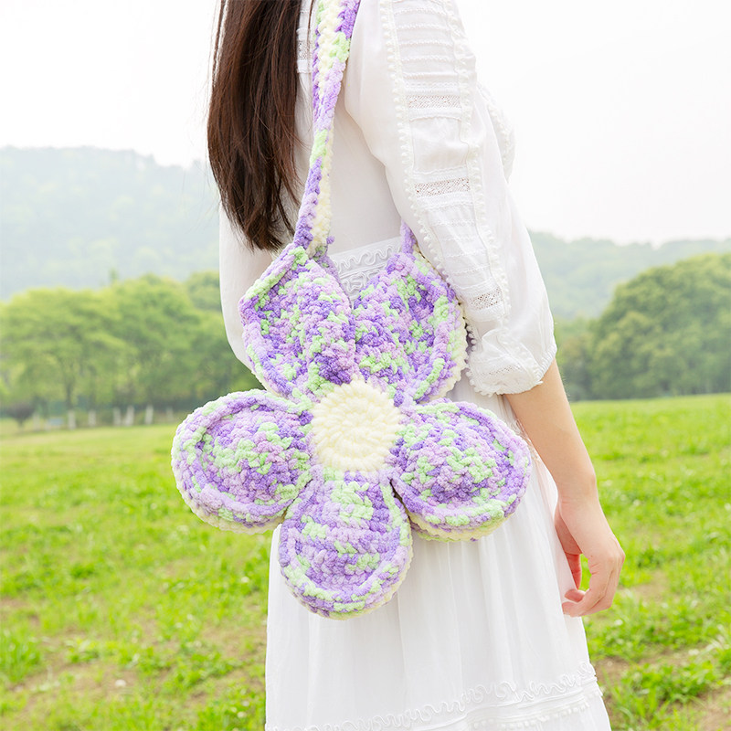 冰条线花朵手工自制diy编织勾线钩针毛线手提单肩包包单肩材料包,服饰配件/皮带/帽子/围巾,DIY编织材料包,淘宝优惠券,粉丝福利购,淘宝优惠卷