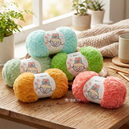 雪球兔兔绒仿貂绒手编毛线团