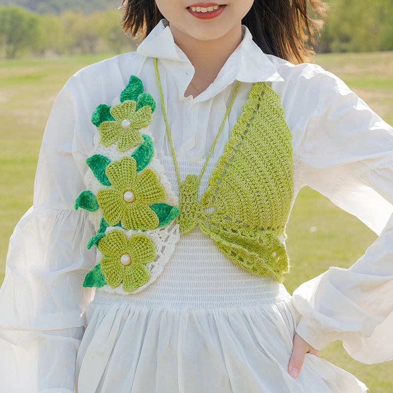 设计感diy编织女夏针织上衣