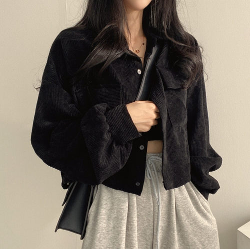 灯芯绒卫衣炫酷时尚小外套女
