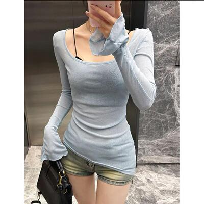 纯色防晒衫女长袖t恤空调外套