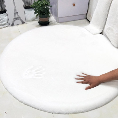 圆形地垫加厚防滑儿童宠物客厅卧室床边定制电脑椅兔毛大面积地毯
