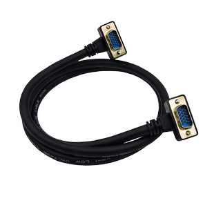 VGA接口弯头线VGA直角线电脑主机显示器线90度双弯头vga线15针公