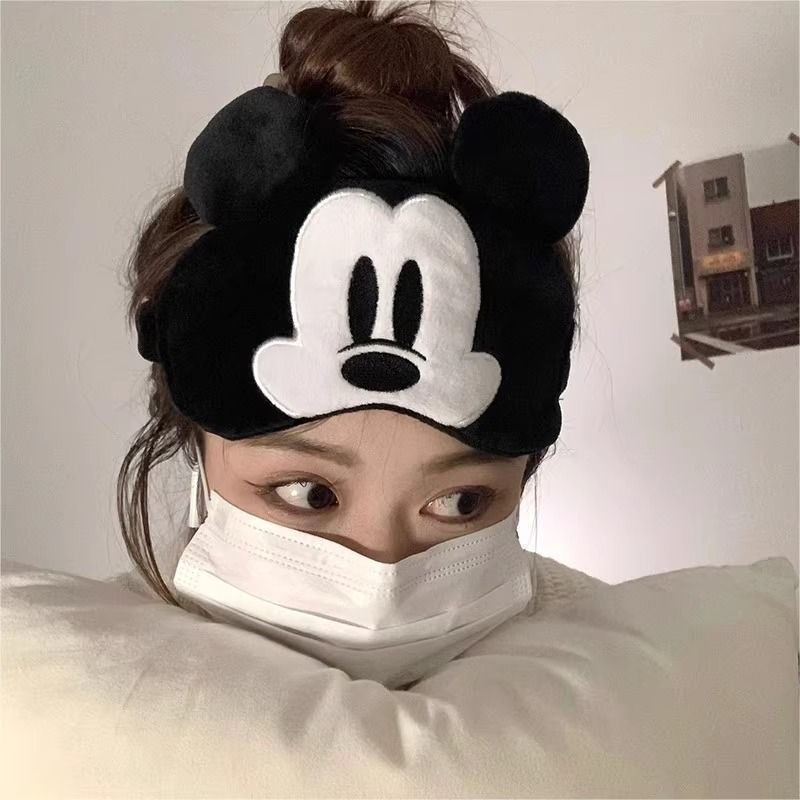 米奇眼罩睡眠专用遮光可爱卡通米妮搞怪女士旅行发带洗漱两用