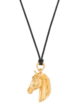 现货亚马逊跨境小马黑色皮绳项链女毛衣链复古毛衣链项链百搭