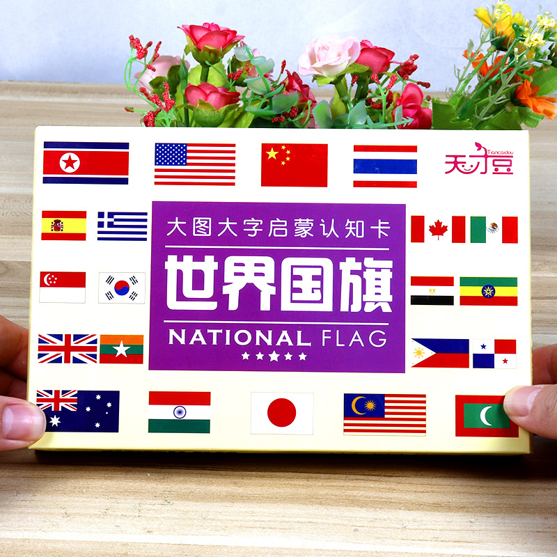 儿童早教认知大卡幼儿世界国旗拼音学习启蒙认识生字卡片玩具神器