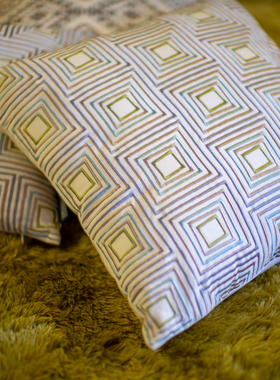 北欧抱枕腰靠包样板房客厅沙发床头靠垫全棉几何绣花定制靠枕腰枕