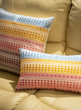 沙发抱枕靠垫客厅全棉刺绣腰靠样板间床头靠包办公室座椅腰枕靠枕