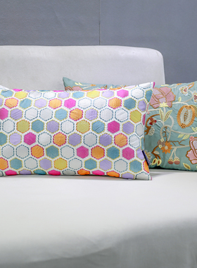 北欧沙发抱枕刺绣靠垫客厅办公室床头大号靠枕套不含芯可拆洗腰枕