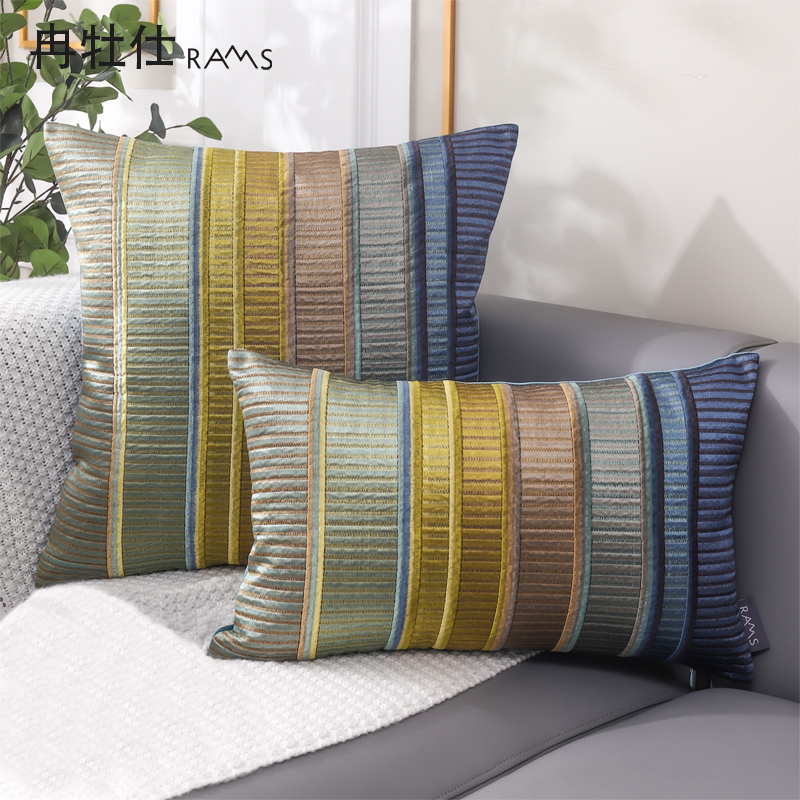 样板间客厅刺绣美式长方形抱枕