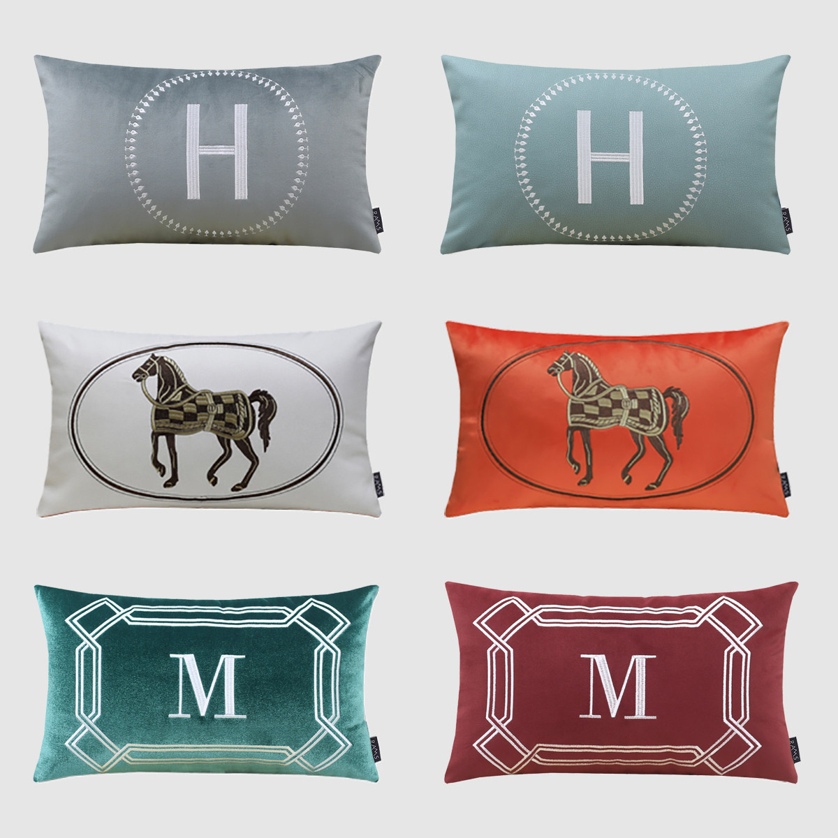 H抱枕客厅沙发靠垫科技布M腰靠绒布刺绣靠包样板间马长方形腰枕套,居家布艺,靠垫/抱枕,淘宝优惠券,粉丝福利购,淘宝优惠卷