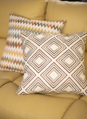 沙发抱枕地中海样板房客厅靠垫床头靠枕波西米亚彩色几何绣花靠包