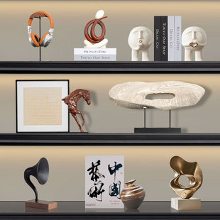 原木中古侘寂风开放格酒柜复古摆件民宿酒店样板间大平层装饰雕塑