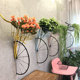 工业风复古壁挂自行车花架创意服装 饰品仿真花挂件 店打卡墙面装