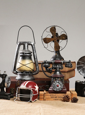 复古怀旧创意装饰品咖啡馆橱窗服装店铺工业风陈列道具做旧摆件设