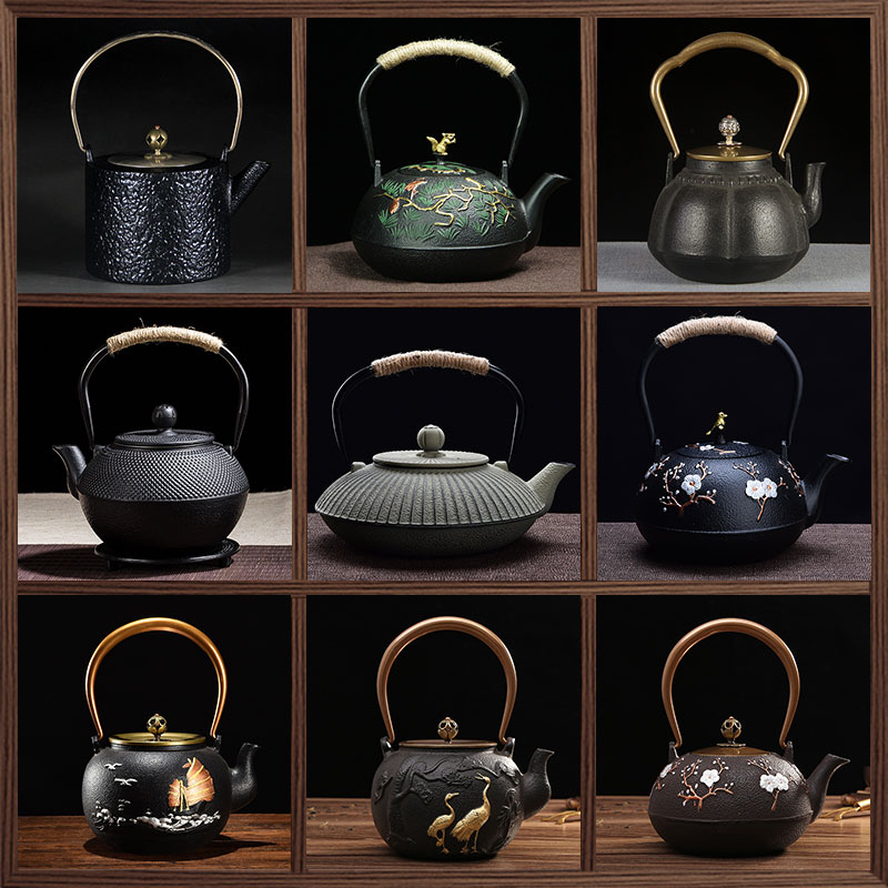样板间博古架茶具茶杯禅意装饰品新中式创意桌面铸铁小壶茶室摆件