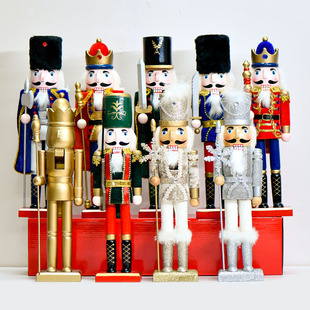 38cm胡桃夹子木偶人物士兵雪花国王模型摆件新年圣诞节装饰品礼物