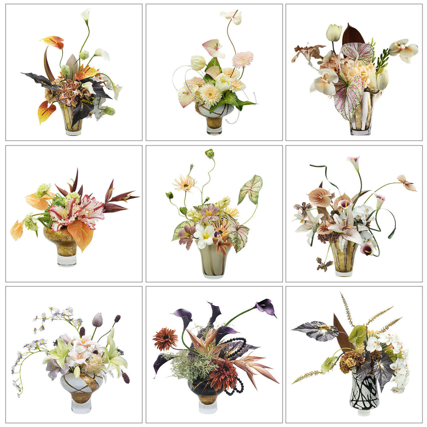 轻奢仿真花百合花餐桌花艺摆件图片