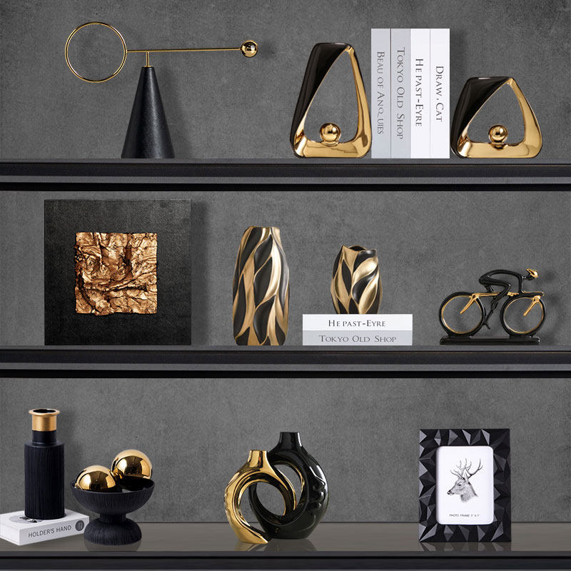 现代极简轻奢柜运动人员花器摆设