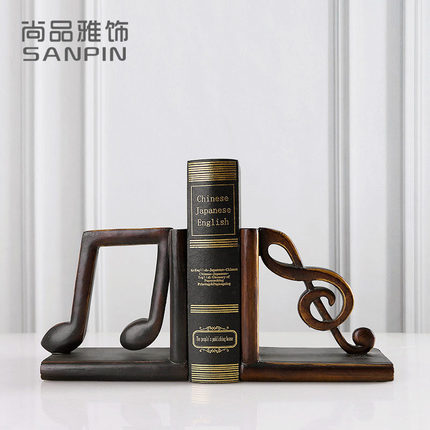北欧美式复古摆件 树脂艺术书挡书靠装饰品 家居书房玄关书柜摆设