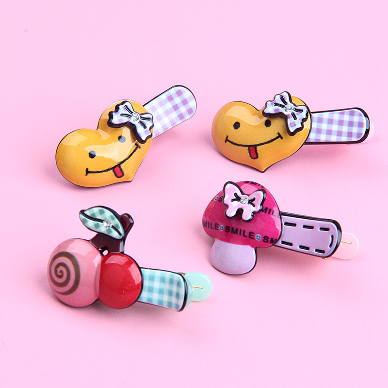 草莓蘑菇卡通对夹日系甜美可爱萌妹宝宝发卡小公主刘海边夹子头饰