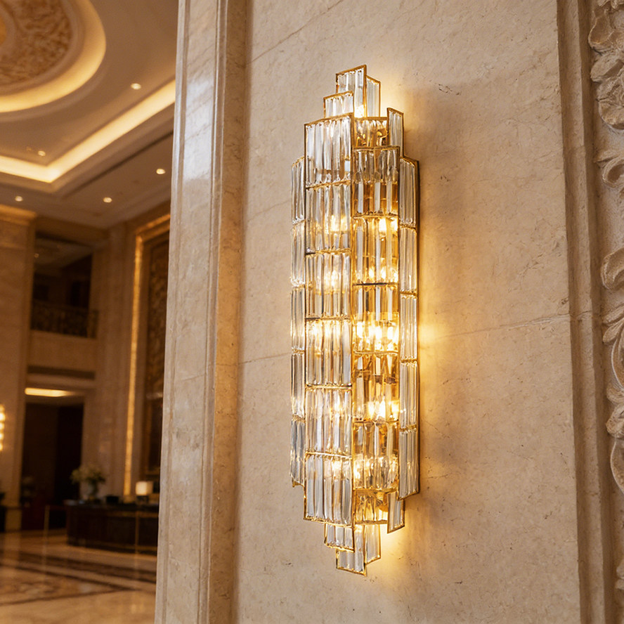 壁灯客厅高端轻奢背景墙水晶灯卧室床头走廊2026新款别墅楼梯长条
