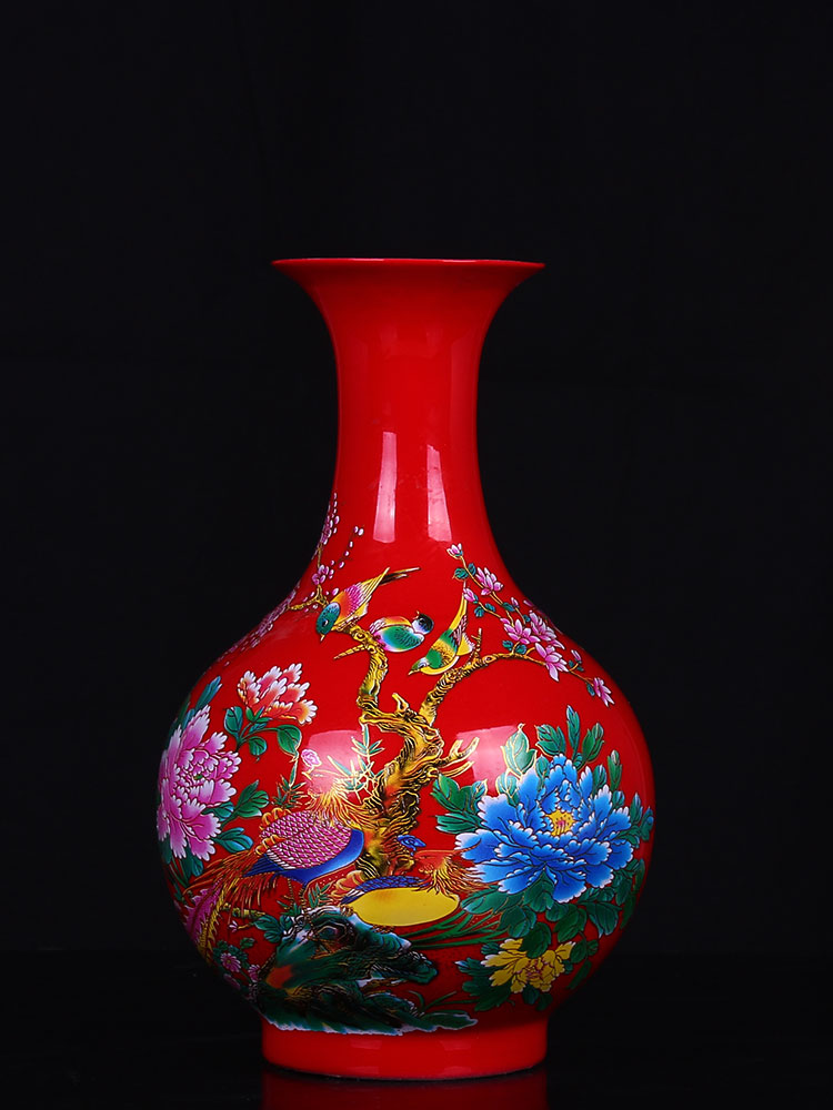 景德镇陶瓷水晶釉花瓶装饰品现代家居客厅工艺品装饰品