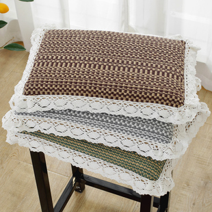 四季 棉麻椅子垫海绵座垫学生久坐加厚防滑屁垫定制 可拆洗坐垫夏季