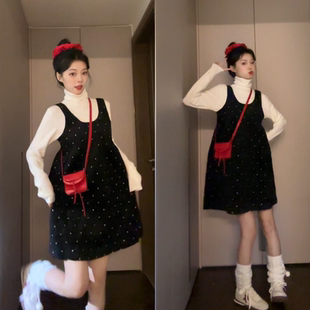 2024设计感外穿宽松时尚 新款 洋气百搭背心裙两件套 秋冬款 孕妇套装