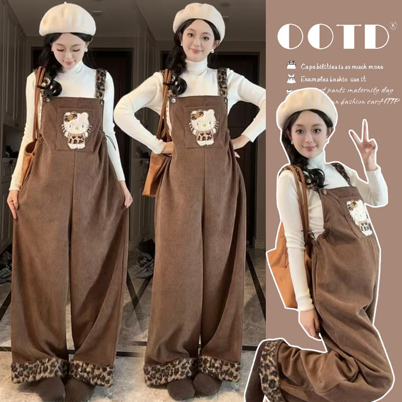 孕妇套装秋冬新款时尚简约纯色