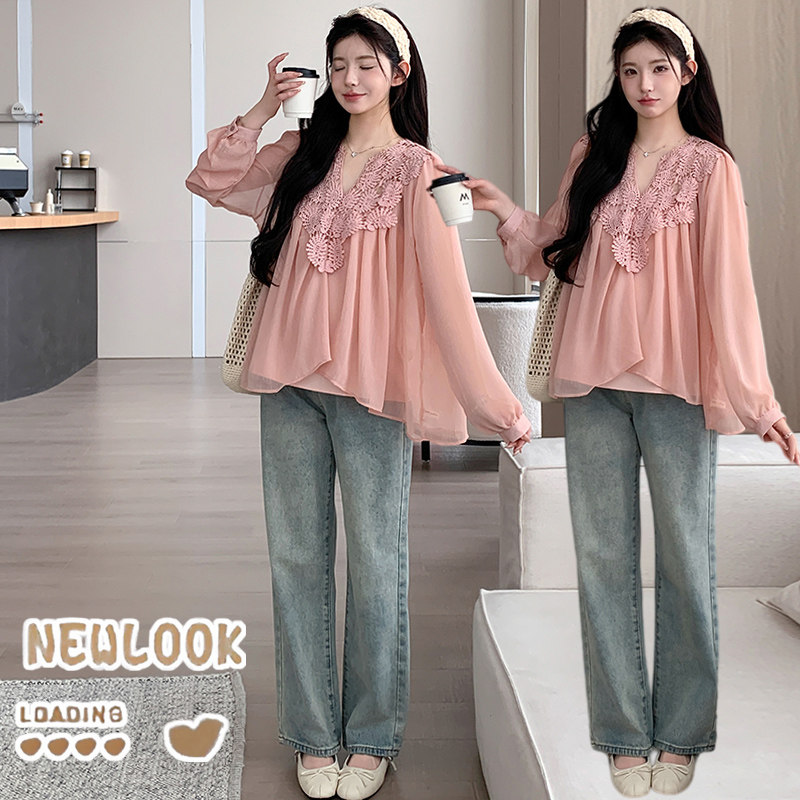 孕妇上衣春夏新款时尚温柔风长袖设计感上衣搭配小吊带2026年女