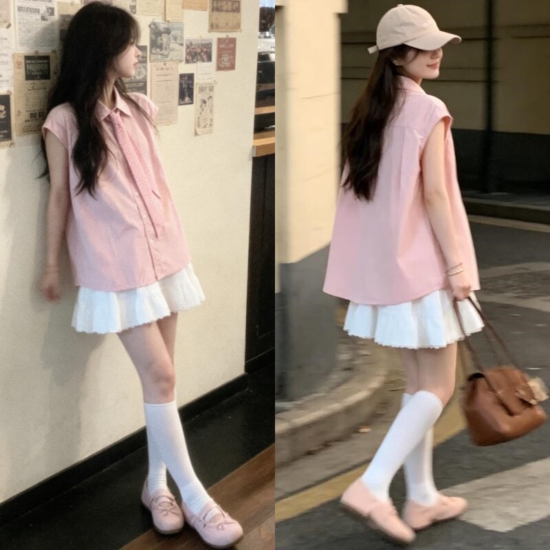 夏季孕妇遮肚上衣短裙两件套